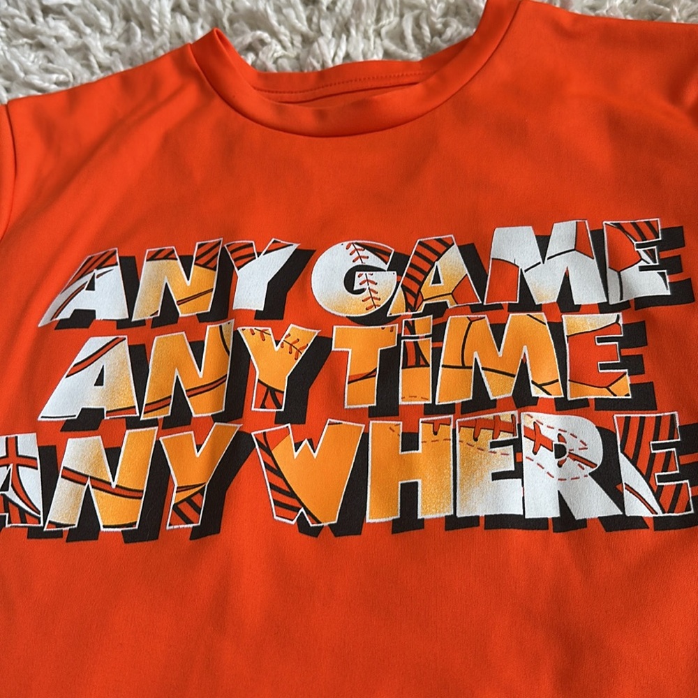 Orange Short Sleeve Shirt Any Game Any Time - Picture 2 of 7